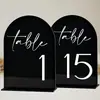 Número de mesa de casamento acrílico branco fosco preto espelhado dourado transfronteiriço número 1-10 logotipo de acrílico arqueado