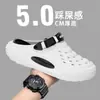 Chanclas de Playa para Casa, Zuecos de Suela Gruesa de Tacón Alto para Mujer, Sandalias de Eva Antideslizantes para Dedos de los Pies para Hombre en Verano