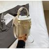 Bolso Pequeño Simple Plateado para Mujer 2025 Verano Nueva Llegada Bolso Cilindro Portátil de Moda Estilo Occidental Versátil Bolso Cruzado Texturizado