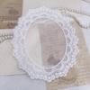 Blanco Encaje Forma Ovalada Pieza Floral Grande Estilo Europeo Estilo de Corte Bordado de Encaje Posavasos Pieza Bordada Grande Accesorios para Ropa