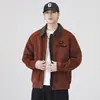 Jaqueta de veludo cotelê estilo retrô americano para homens, novo estilo outono e inverno 2026, casaco de trabalho versátil casual solto