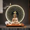 Nuevo anillo de lámpara estilo chino estatua de Buda Sakyamuni decoración de cerámica quemador de incienso de reflujo creativo decoración Zen para entrada de sala de estar