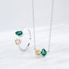Collar y pendientes de gota de agua con diamantes redondos, diseño de lujo, en plata de ley S925, con nuevo diseño geométrico, ideal para abrir.