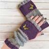 Guantes de Punto Cálidos y de Moda para Mujer de Otoño e Invierno, Guantes Cálidos para Exteriores de Medio Dedo con Hilo Acrílico y Diseño de Bloques de Color, Transfronterizo