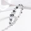 Pulsera para Mujer Moda Europea y Americana Ins Pulsera Nicho Transfronteriza Joyería Pulsera de Acero Inoxidable para Mujer Circonita de Color Diamante Completo Apertura