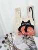 Nova bolsa de tecido voador bolsa de malha feminina saco de balde de lã japonês e coreano estilo All-match Hand-carried Casual Tote Bag Lunch Bag