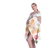 Toalla de Playa de Algodón con Estampado Floral Fresco, Poncho Transpirable Suave y Amigable con la Piel, Toalla de Baño Absorbente y de Secado Rápido para Adultos