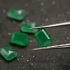 Venta al por mayor de Piedras Sueltas de Esmeralda con Bordes Biselados Rectangulares, Esmeraldas Colombianas de Imitación en Corte Esmeralda para Anillos y Colgantes