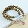 Pulsera de Sandalo Verde Argentino de 8mm con Doble Bucle para Hombres y Mujeres, Cuentas Budistas de Sandalo, Cuentas de Oración, Artículo Cultural, Regalo al por Mayor