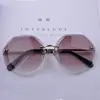 Gafas de Sol de Borde Cortado Estilo Nuevo para Mujer, Gafas de Sol Redondas de Moda Estilo Coreano, Gafas Elegantes, Moda Personalizada Protección UV