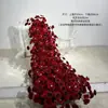 Adereços de Casamento Grande Cachoeira Flores Cenário Decoração Adereços Shopping Display Comercial Enfeites Arco da Lua Ferro Forjado Flores de Cachoeira