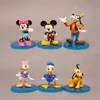 6 Muñecos de la Casa de Mickey Mouse Minnie Pato Donald Goofy Perro Modelo de Oficina Hecho a Mano Adorno de Coche de Dibujos Animados