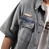 Ropa de Hombre Xintang Camisa de Mezclilla Retro de Manga Corta Chaqueta Holgada Hombre Primavera 2025 Nuevo Llegada Camisa de Media Manga Abrigo Atractivo