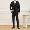 Conjunto de Terno Masculino Novo de Três Cores com Botão Único Conjunto de Terno para Trabalho e Casamento Conjunto de Traje de Casamento de Três Peças