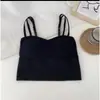 Camisole Estilo Coreano Ins Hot Girl com Alças Duplas e Bojo, Top Tubo para Usar por Cima, Lindo Top com Costas Abertas para Mulheres