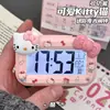 Reloj Despertador Pequeño Gato Kt Reloj de Mesita de Noche Dormitorio de Estudiantes Temporizador Multifuncional Portátil Silencioso Mini Reloj de Escritorio