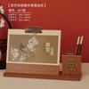 Calendario de escritorio con portabolígrafos de madera 2025, moderno, creativo, de alta gama, para oficina, empresa, regalo, calendario mensual
