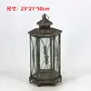Suporte de Vela Retrô Europeu Lanterna à Prova de Vento Arte em Ferro Oca de Chão Mini Lanterna Estilo Casa Americana Ornamento de Iluminação para Caminho de Pátio