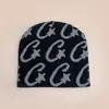 Nova tendência carta rua cruzeiro jacquard malha chapéu homens e mulheres skate quente personalidade boné pullover atacado