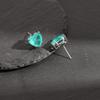 Pendientes de clip con gemas y costuras Love Paraiba, diseño Seiko, sencillos, de aguja S925, con esmeralda