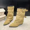 Botines estilo Martin para mujer, de punta fina, tacón grueso y pierna ancha, nueva colección de verano 2026, estilo retro, botines con un toque británico