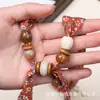 Estilo Pastoral Nicho Versátil Lenço de Seda com Contas Fresco Floral Dopamina Acessório para Suéter Gola Redonda Fita para Mulheres