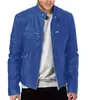Chaqueta de cuero de comercio exterior para hombre, estilo punk, con cuello levantado, estilo juvenil, para motocicleta, con logotipo, para Europa y América.