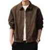 Chaqueta retro de estilo granero italoamericana con solapas lavadas para hombre, nuevo abrigo casual holgado de primavera y otoño