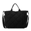 Bolso de mano de gran capacidad para estudiantes de otoño e invierno, bolso de hombro con chaqueta acolchada de algodón coreano, bolso cruzado, bolso de mano de tela encerada suave.