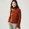 Estilo minimalista e de luxo leve! Suéter 100% caxemira pura para mulheres, nova coleção outono/inverno, cor sólida, pulôver de malha de alta qualidade