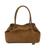 Bolsa Tote Grande Capacidade Feminina de Luxo para o Trabalho Outono e Inverno Bolsa Retro Fosca de Axila Ombro Bolsa de Mão Feminina