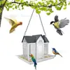 Comedero para pájaros con columpio creativo transfronterizo, de metal, para patio, colibríes y ardillas, decoración colgante para exteriores
