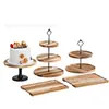 Dropshipping Transfronterizo Charola Sencilla de Frutas Deshidratadas de Doble Capa Charola de Almacenamiento de Frutas para Sala de Estar Charola de Dulces y Snacks de Tres Capas Charola de Madera Multicapa