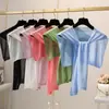 Chal de Seda de Hielo Nuevo para Primavera y Verano Ropa Exterior Delgada Protección Solar Protector de Cuello para Habitación con Aire Acondicionado Bufanda para el Cuello Bufanda Nudada en el Hombro para Mujer