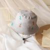 Sombrero de verano de protección solar estilo coreano para niños y niñas, sombrero de pescador de dinosaurio pequeño de dibujos animados, sombrero de pescador ajustable, sombrero de cubo de dibujos animados