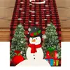 Bandera de Mesa Navideña Nueva Transfronteriza Lino Creativa Impresa Muñeco de Nieve Anciano Mantel Individual Ambiente Decoraciones de Mesa Navideñas