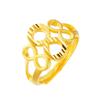 Anillo abierto con lazo de oro de Vietnam, accesorio popular transfronterizo, anillo simple retro chapado en cobre de oro de 24 quilates para mujer.