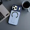 Potente Estuche Magnético con Sensación de Piel Adecuado para Apple 17 Pro Max con Soporte Plegable Invisible, Funda Protectora para iPhone 16