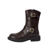 Botas Martin Estilo Nuevo 2025 para Mujer, Botas de Motocicleta de Cuero Suave con Tacón Grueso para Otoño e Invierno, Botas Vaqueras Western para Mujer, Botas Retro de Caballero hasta la Pantorrilla