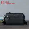 Nueva Bolso Cruzado Horizontal con Cremallera de Cuero Genuino de Capa Superior para Hombre, Bolso de Hombro tipo Clutch de Cuero Genuino de Gran Capacidad de Moda para Hombre