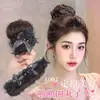 Postizo estilo moño para mujer, accesorio para el cabello de mariposa con malla, realzador de volumen para el cabello, moño para recogido de capullo de flor