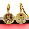 Colgante Thangka Redondo de 3.5 Dragón Quinto Maestro Ocho Deidades Protectoras Pu Xian Relieve Tridimensional Doble Cara Colgante de Collar Thangka