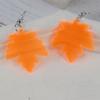 Pendientes populares de la serie de dinosaurios lindos transfronterizos AliExpress Amazon, coloridos, árbol, hoja de arce, verde, morado, gancho para la oreja, pasador para la oreja
