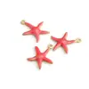 Colgante de acero inoxidable 18K con forma de estrella de mar que no pierde el color, con orificio, para collar DIY, suéter y accesorio de ropa, al por mayor