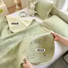Colcha de algodón de doble cara estilo INS, 100% algodón, de doble cara, multifuncional, lavada a la arena, versión AB con estampado fresco, colcha de una pieza