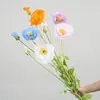 Amapola islandesa artificial aterciopelada estilo pintura al óleo tamaño grande accesorios para fotografía de bodas decoraciones florales para pasillo de bodas y escaparates