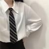 Corbata de Rayas Negras sin Nudo para Camisa JK de Mujer Estilo Universitario Japonés Combinable a la Moda Casual Corbata de Moño a Cuadros para Hombre