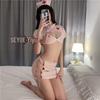 Yiyo Lingerie Sexy Roupa Íntima Sexy Dividida Três Pontos Fantasia de Enfermeira Quente Tira Dividida Uniforme Transparente 8537