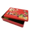 Caja de hojalata rectangular para pastel caja de hojalata para galletas caja de metal caja de hojalata para pastel de luna de mediados de otoño caja de regalo de hojalata para pastel de luna de caramelo