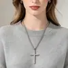 1 Transfronterizo Amazon AliExpress Moda Sencilla Estilo Coreano Incrustado de Diamantes Lujo Ligero Nuevo Colgante Cruzado para Hombre y Mujer